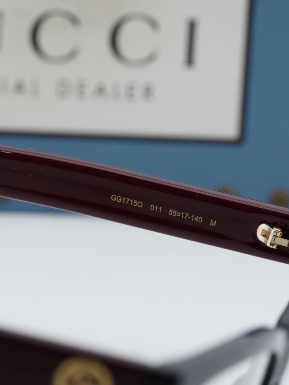 Gucci GG1715O 011 Cat Eye Eyeglasses – Black/Red 55mm - Picture 8 of 11